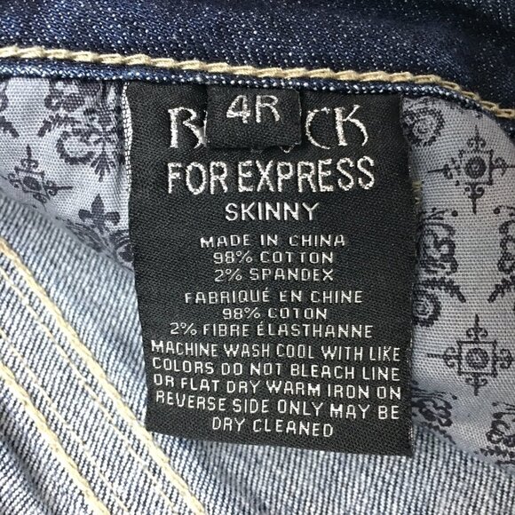 ReRock Express Women's Skinny Jeans Low Rise Stretch Size 4 length 33" - Picture 9 of 10